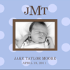 Photo Frames - Monogrammed: Boy Lt. Blue Big Dots